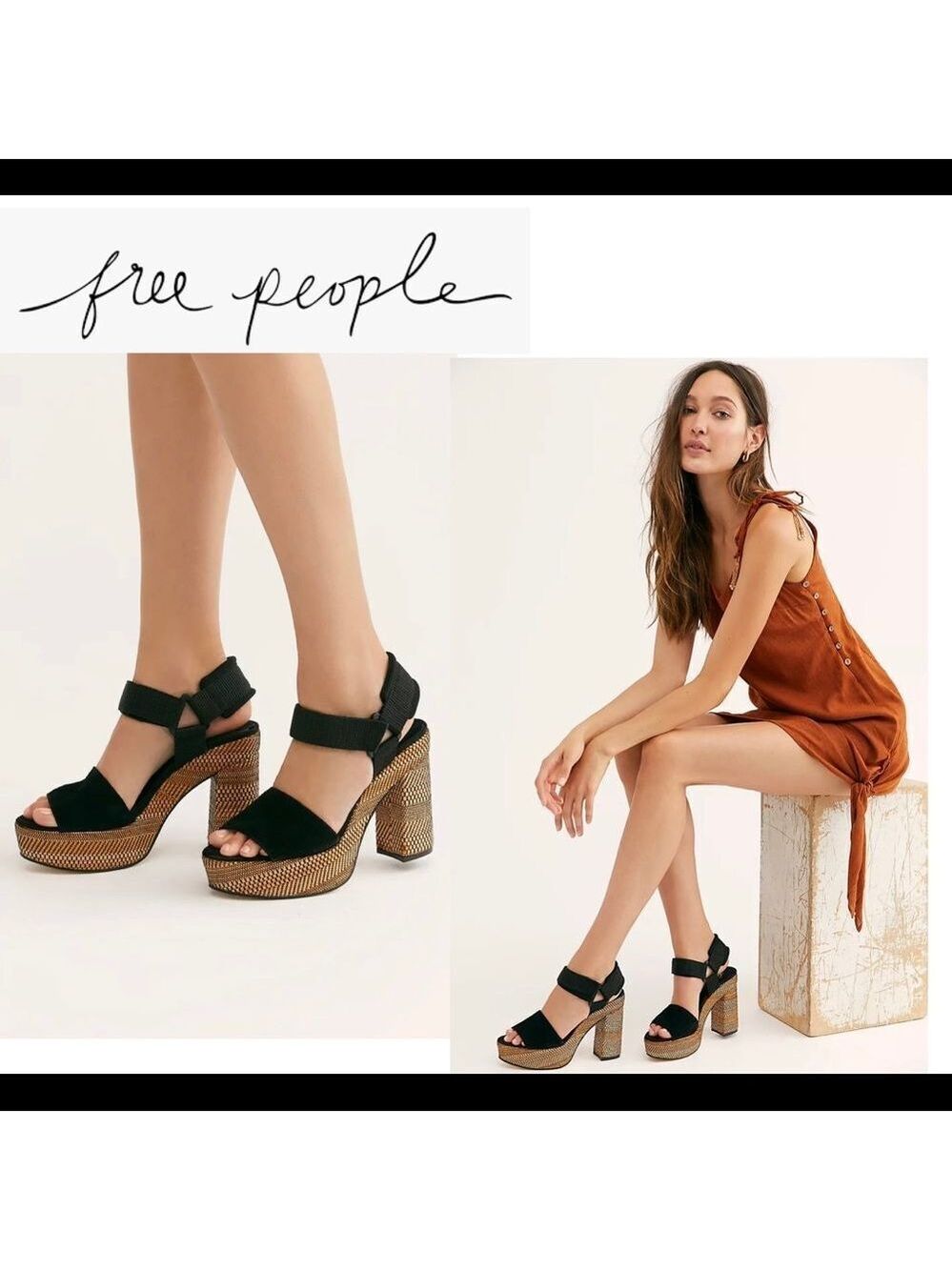 Free People Sport Society Platform Sandals black Sz 41🔥